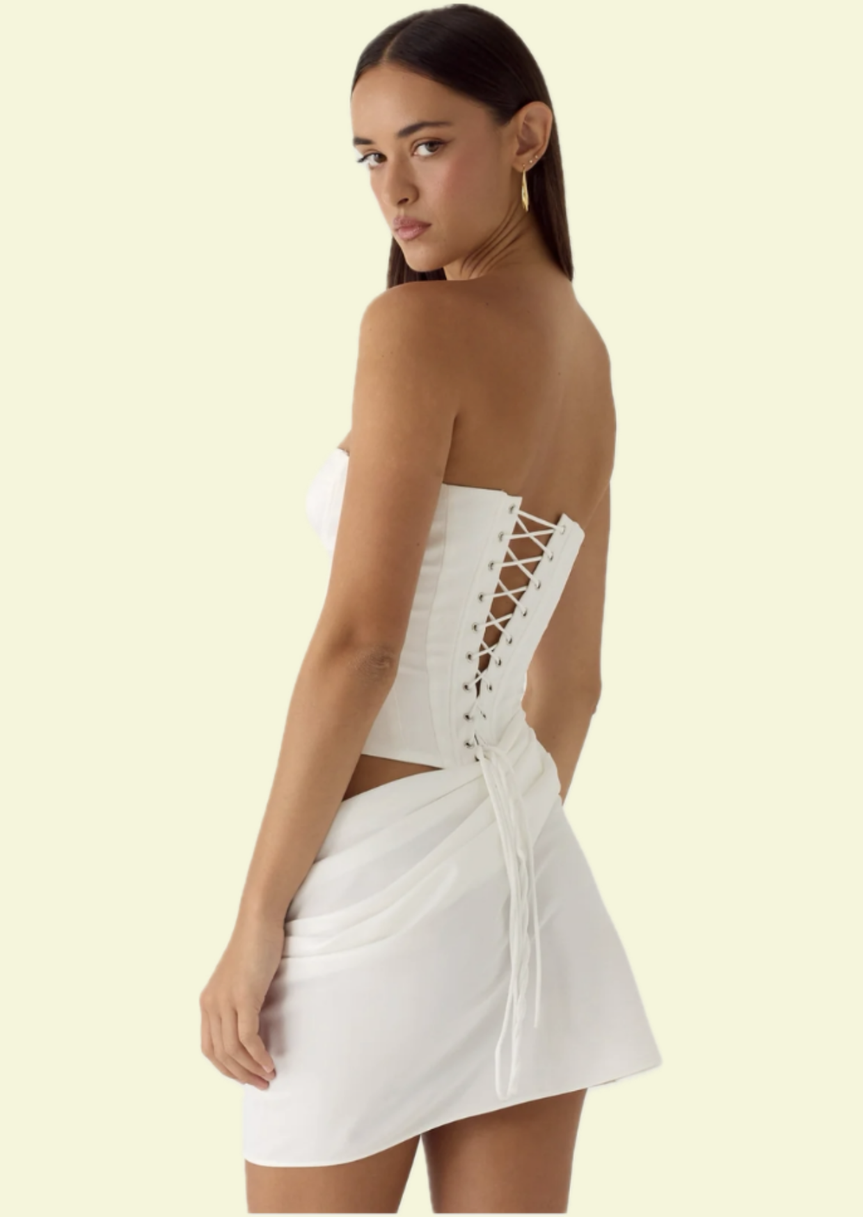 Ivory Sculpt Corset Mini Dress