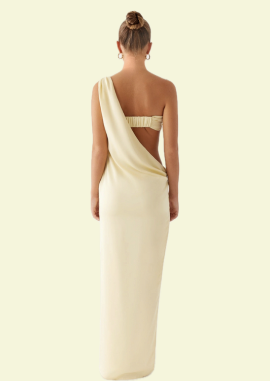 Golden Drape Maxi Dress