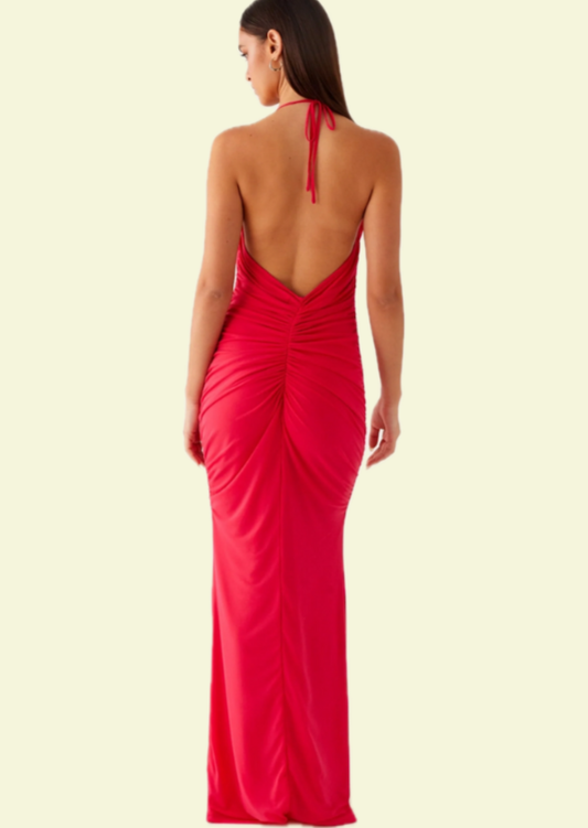 Strappy Asymmetric Maxi Dress