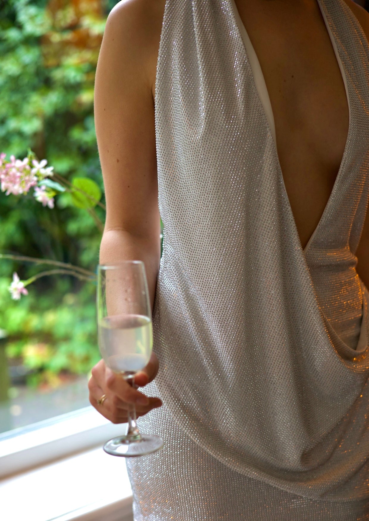 Silver Drape Mini Dress