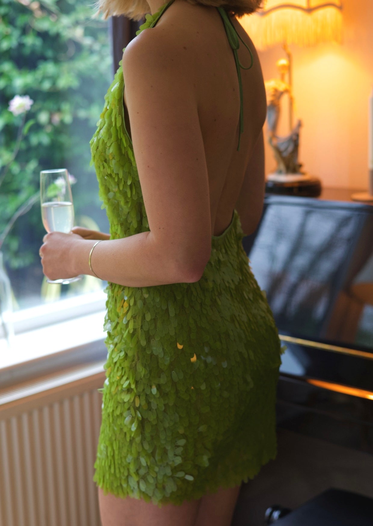 Lime Luxe Halter Dress