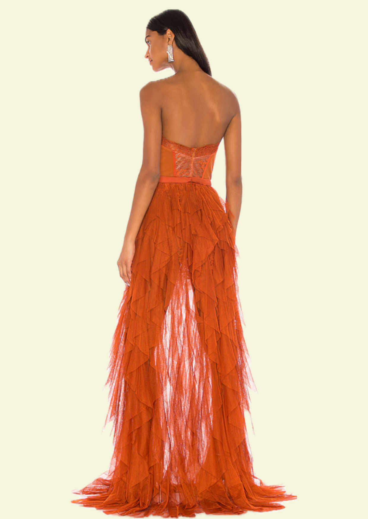 Rust Ruffle Maxi Dress