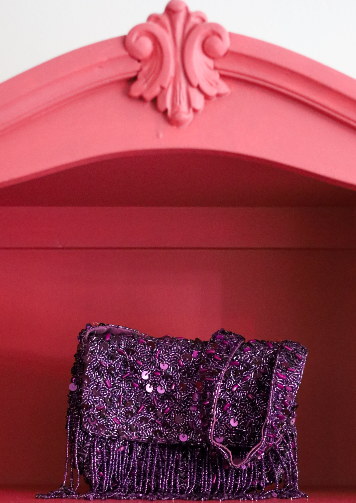 Purple Sequin Fringe Bag