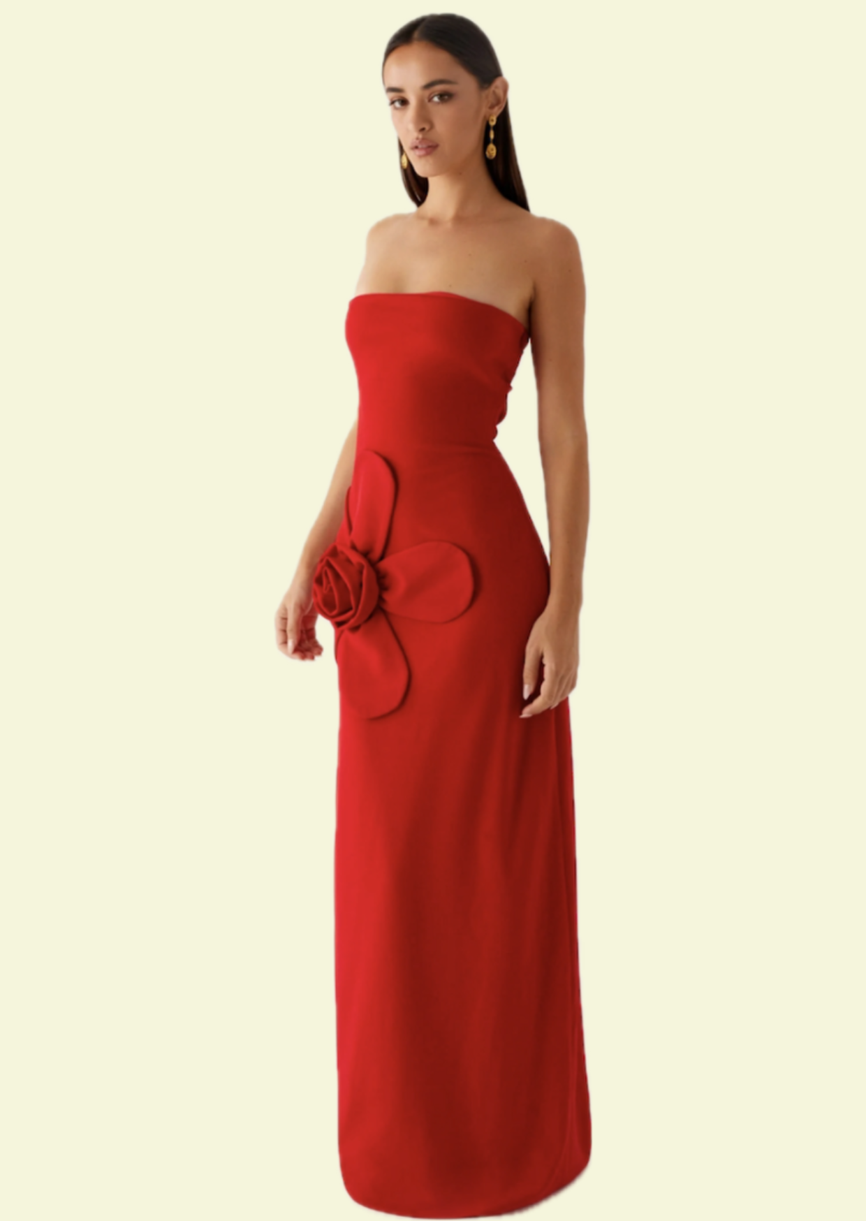 Scarlet Rose Strapless Maxi Dress - Pineloue