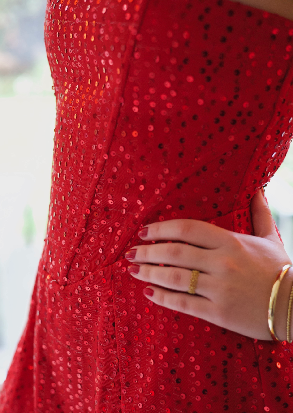 Close Up Red Sequin Mini Dress