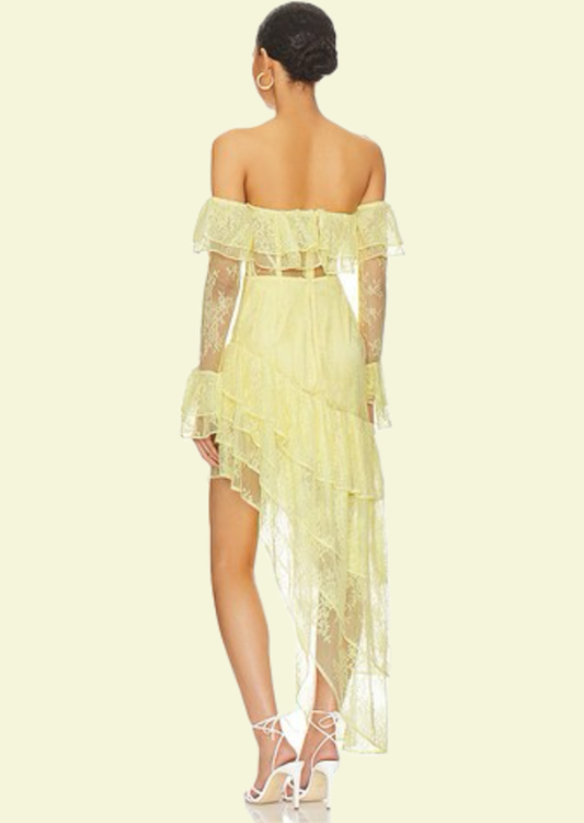 Celeste Lace Cascade Dress