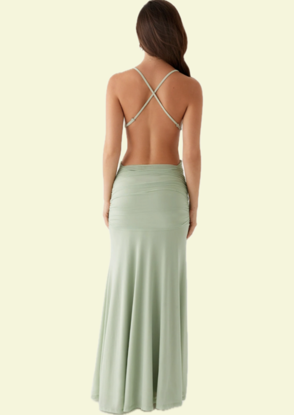 Sage Plunge Maxi Dress - Pineloue