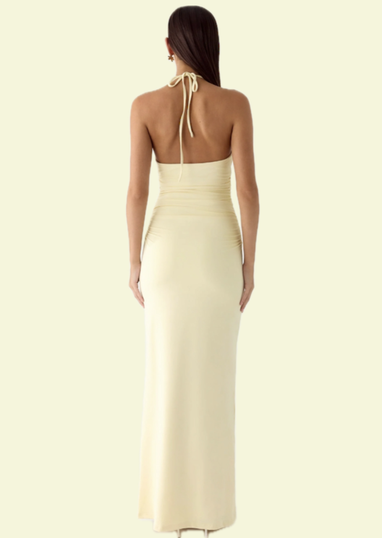 Buttercream Halter Maxi Dress - Pineloue