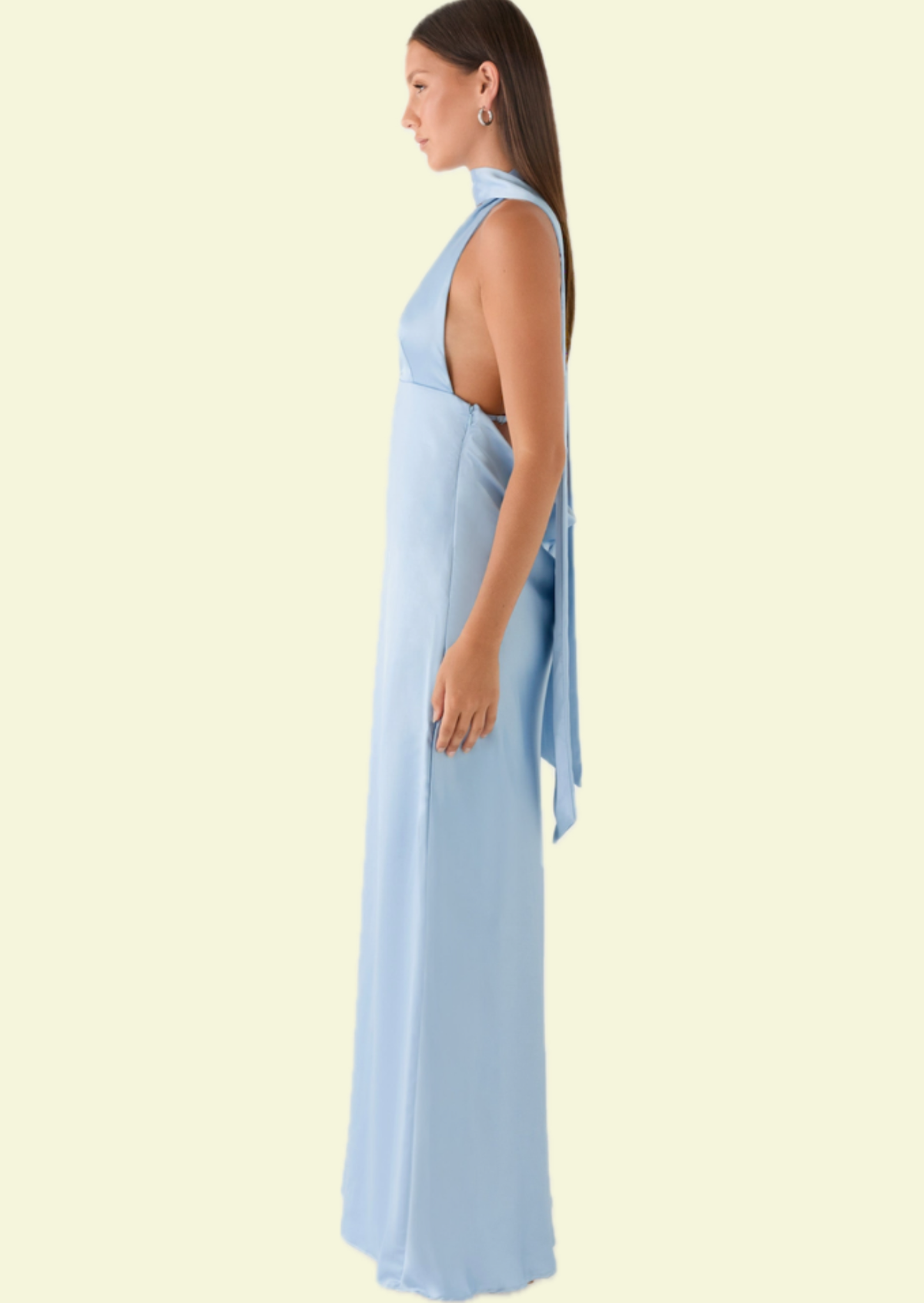 Powder Blue Open Back Maxi Dress - Pineloue