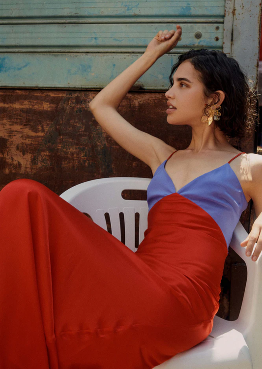 Carmen Colorblock Maxi Dress - Pineloue