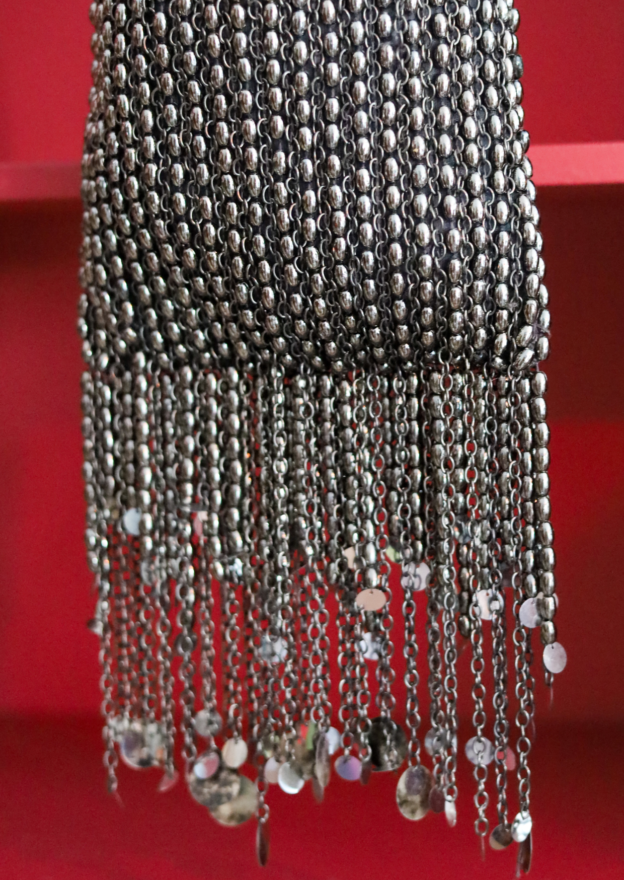 Silver Beaded Fringe Bag