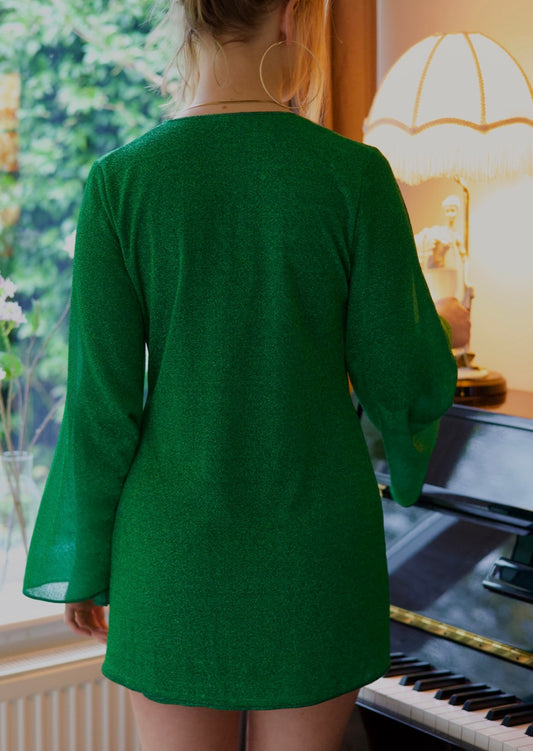 0 Chain Lame Green Dress