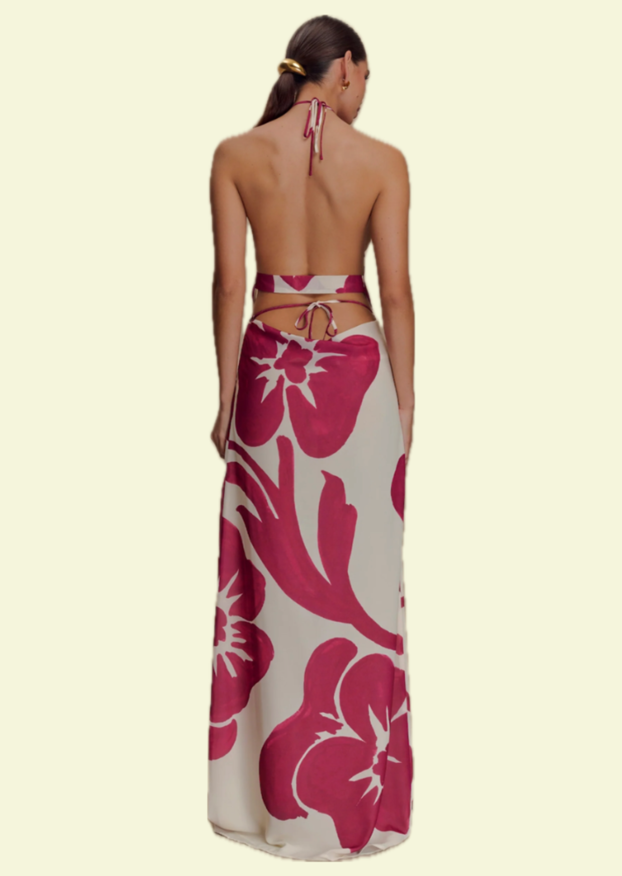 Fuchsia Bloom Halter Co-ord Set - Pineloue