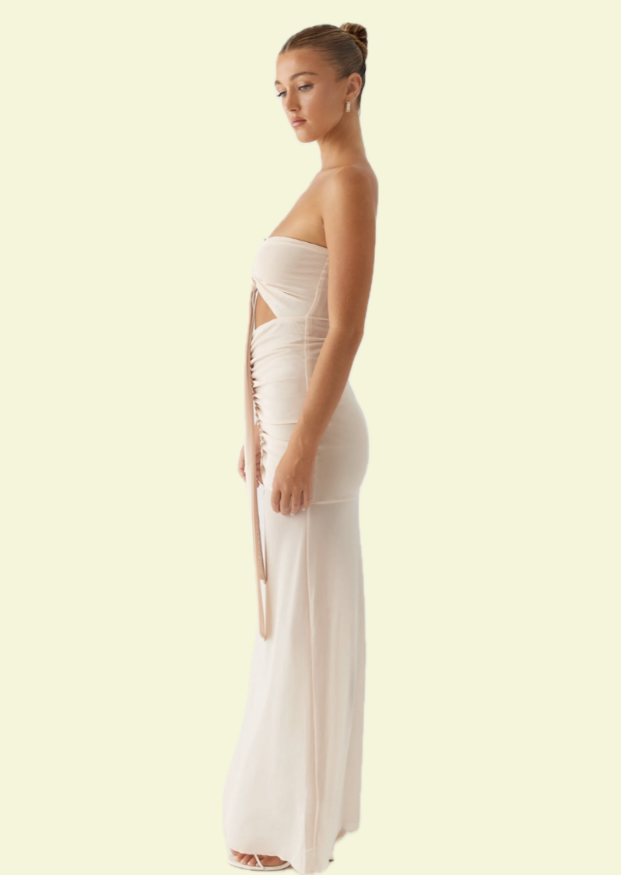 Champagne Cut-Out Maxi Dress - Pineloue