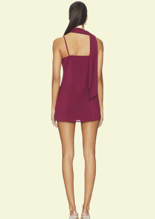 Shiraz Scarf Cowl Mini Dress - Pineloue