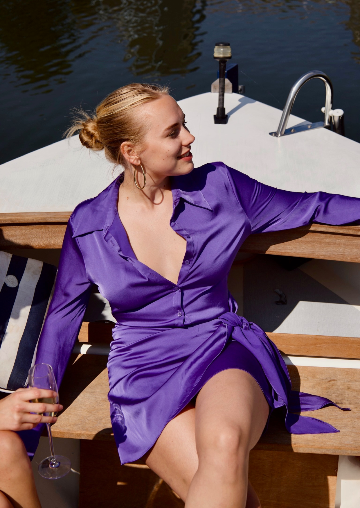 Violet Wave Mini Dress - Pineloue