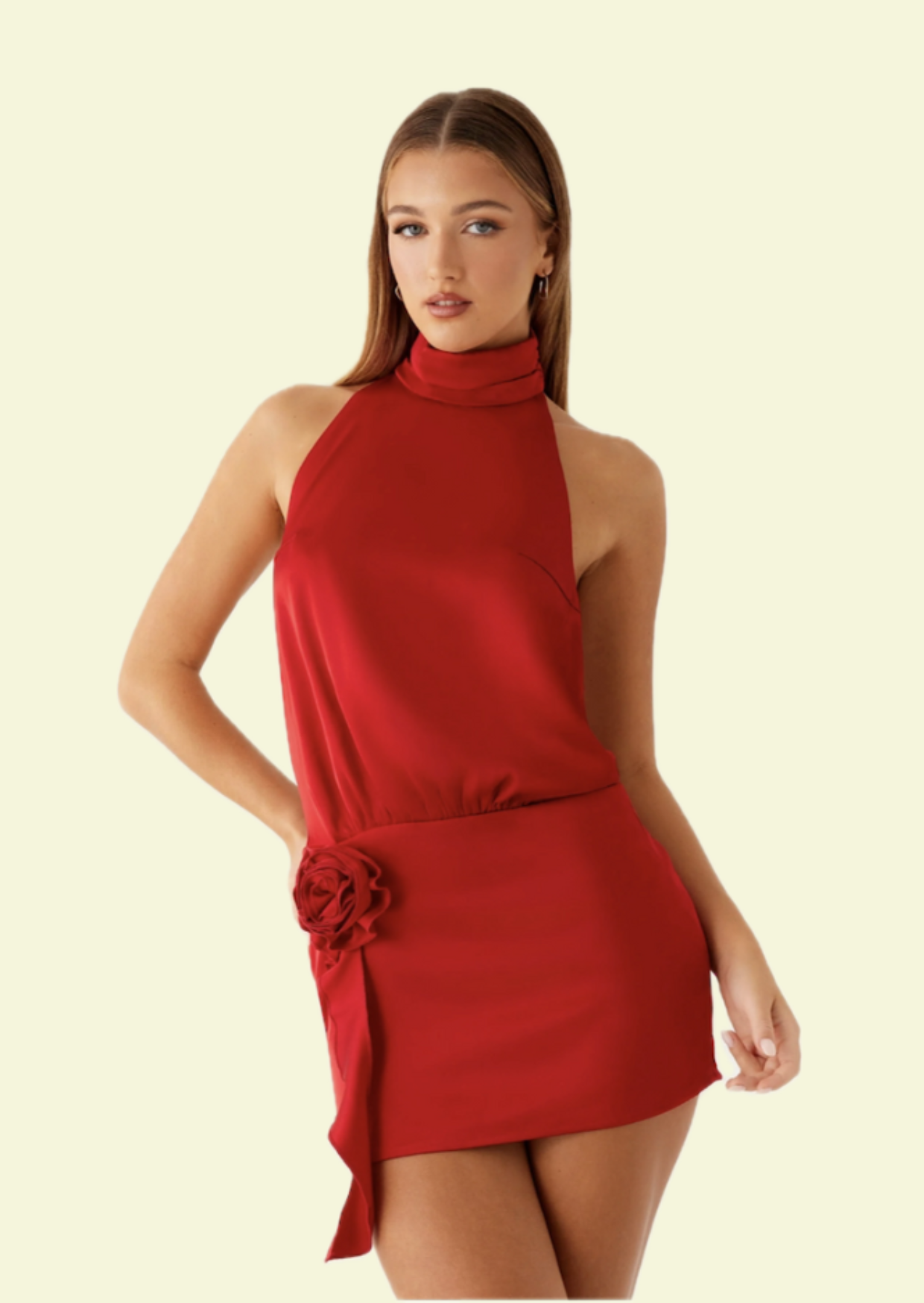 Crimson Red Mini Dress