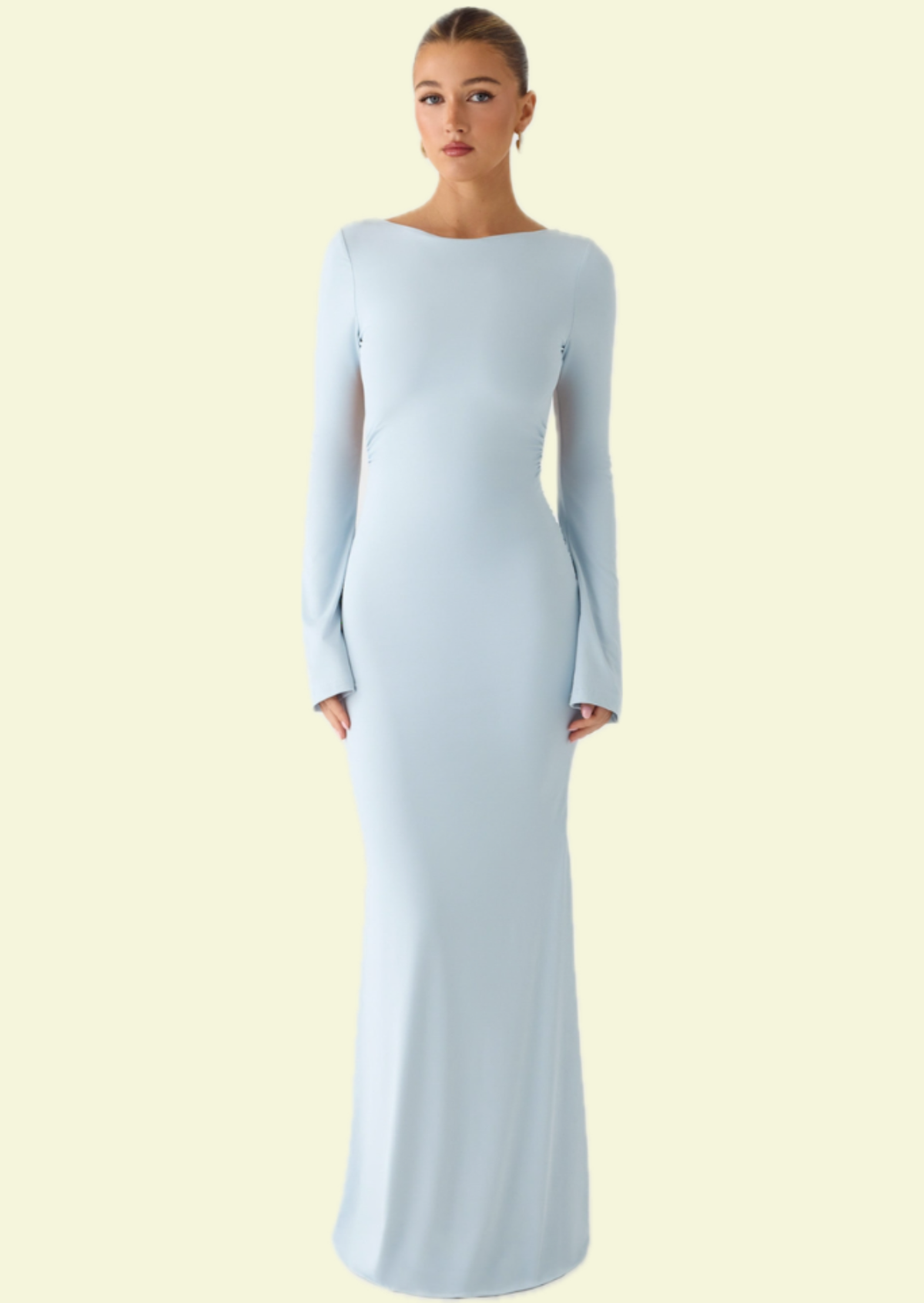 Ice Blue Knot Back Maxi Dress - Pineloue