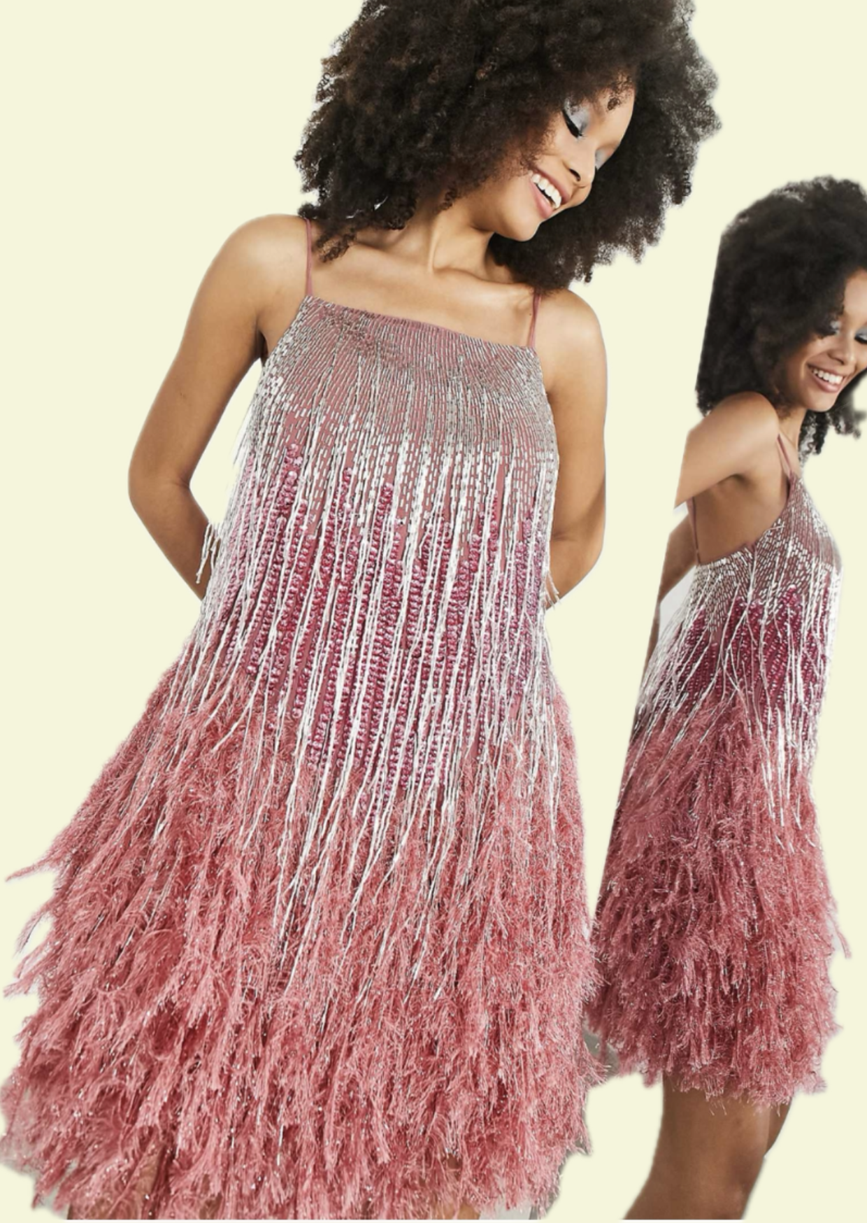 Pink Feather Glam Dress