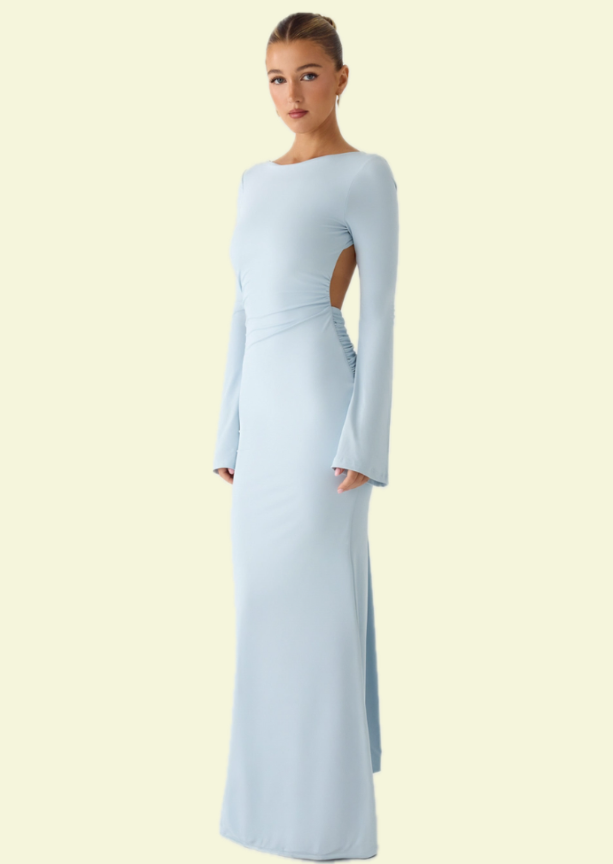 Ice Blue Knot Back Maxi Dress - Pineloue
