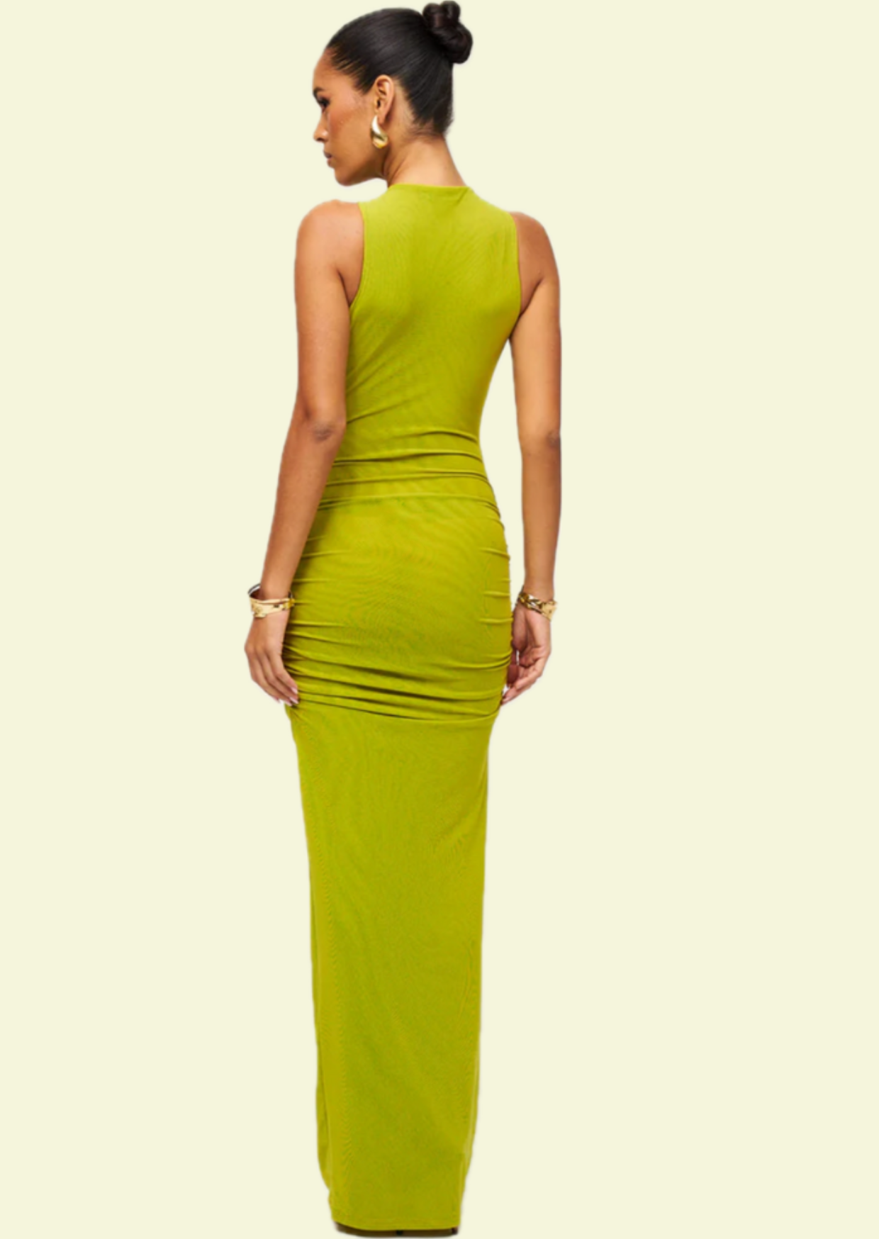 Achterkant Lime cut out maxi dress