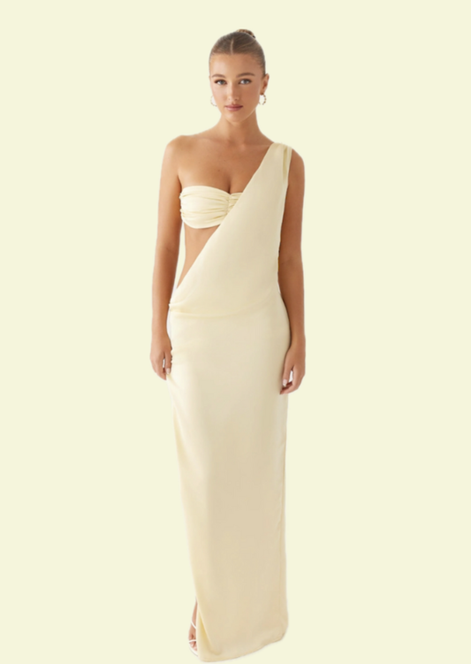 Golden Drape Maxi Dress