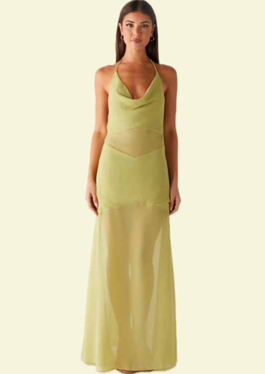 Pistachio Halter Maxi Dress