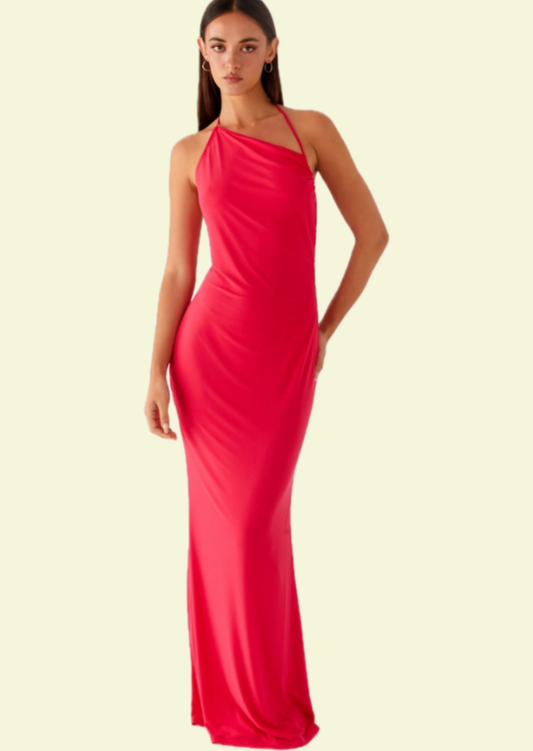 Strappy Asymmetric Maxi Dress