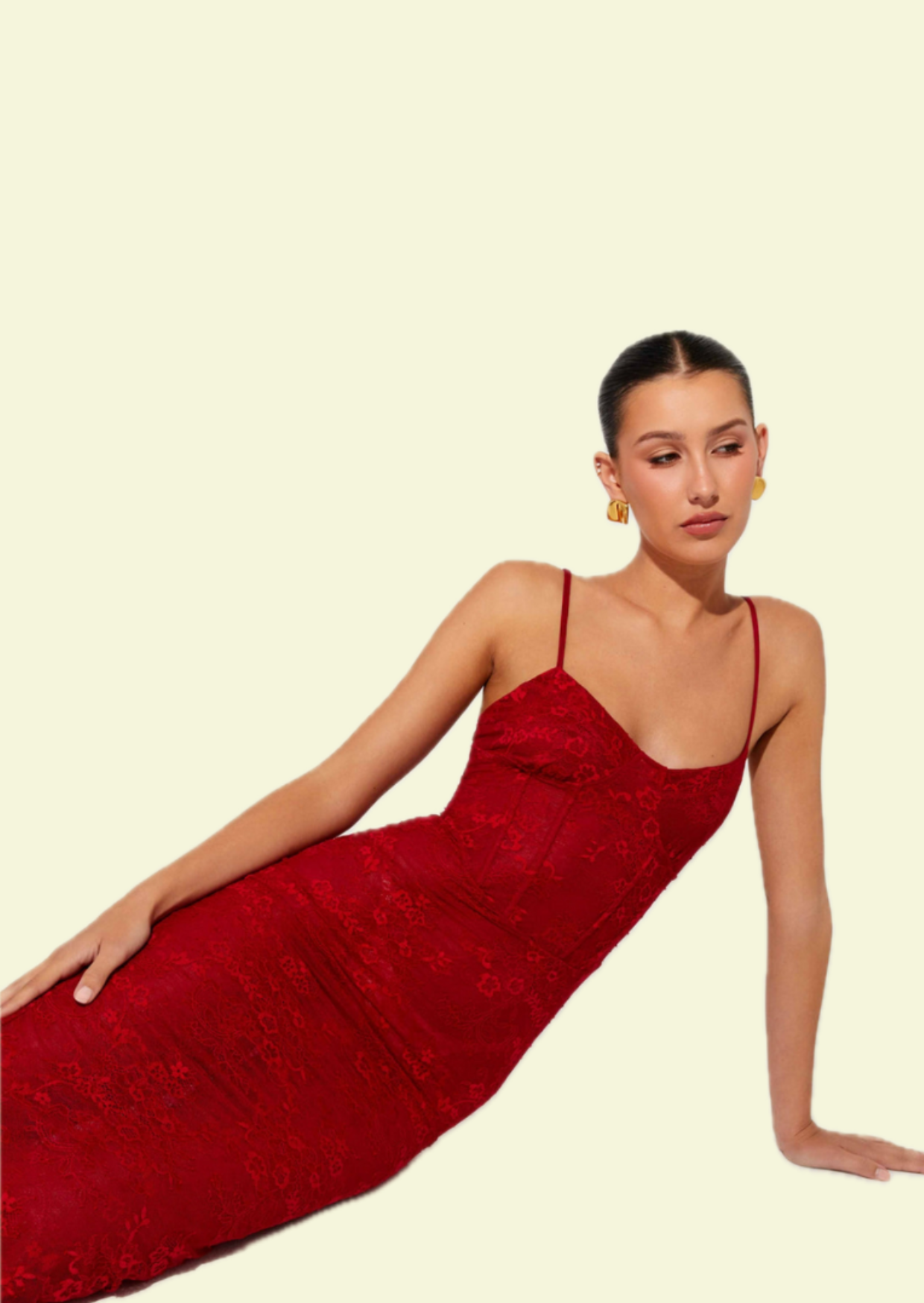 Crimson Corset Maxi Dress - Pineloue