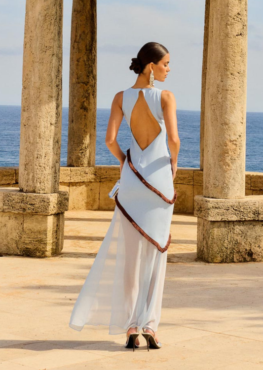 Lightblue Elegance Maxi Dress - Pineloue