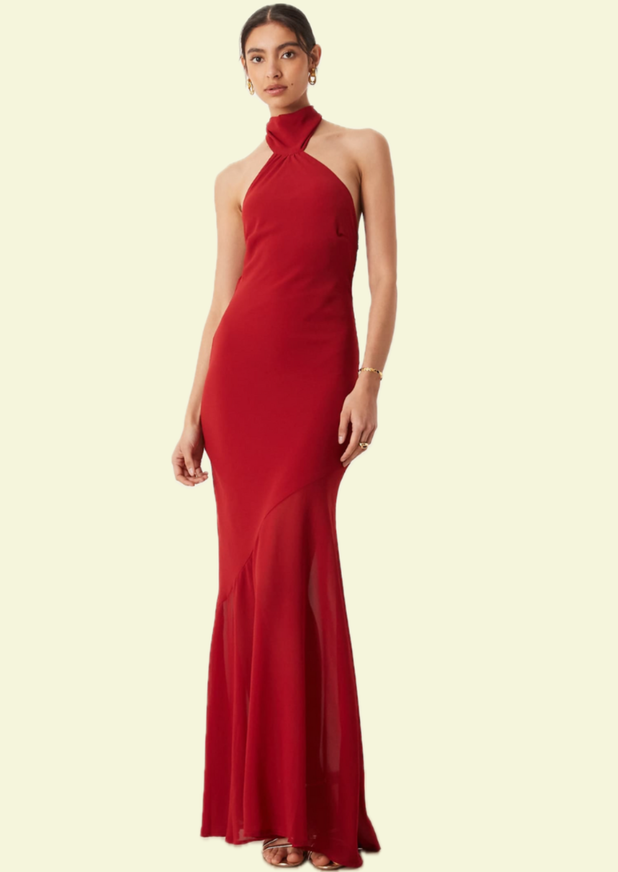 Bordeaux Halter Maxi Dress - Pineloue
