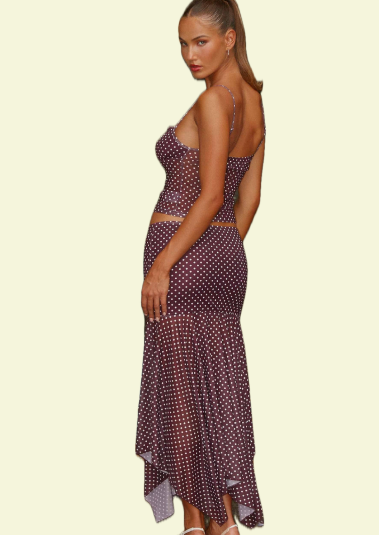 Burgundy Polka Dot Co-ord Set