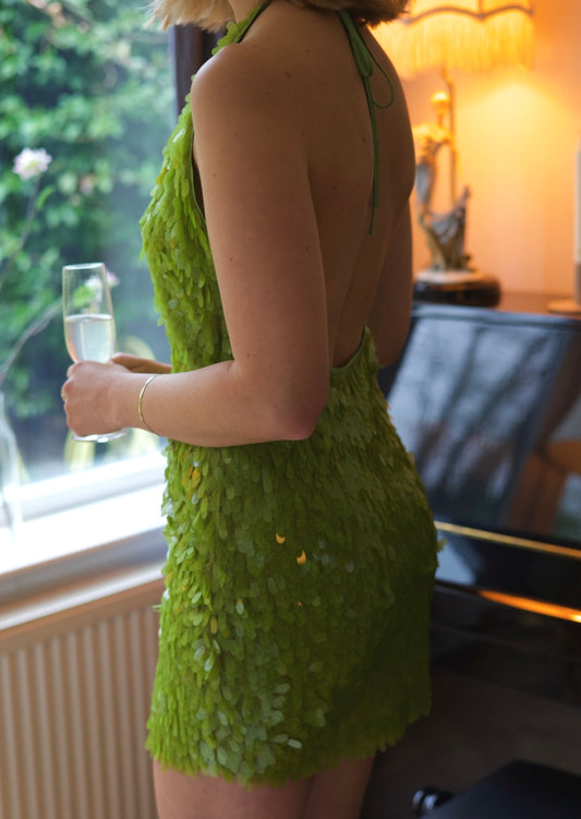 Lime Luxe Halter Dress