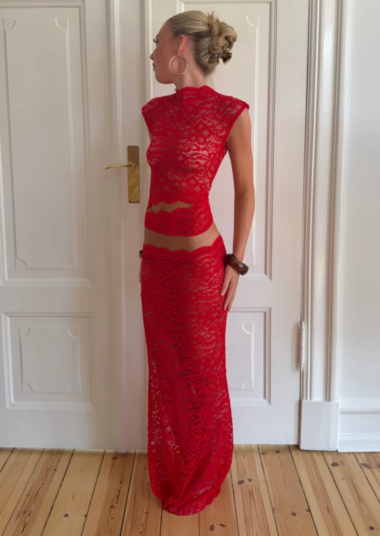 Scarlet Lace Co-Ord Set - Pineloue