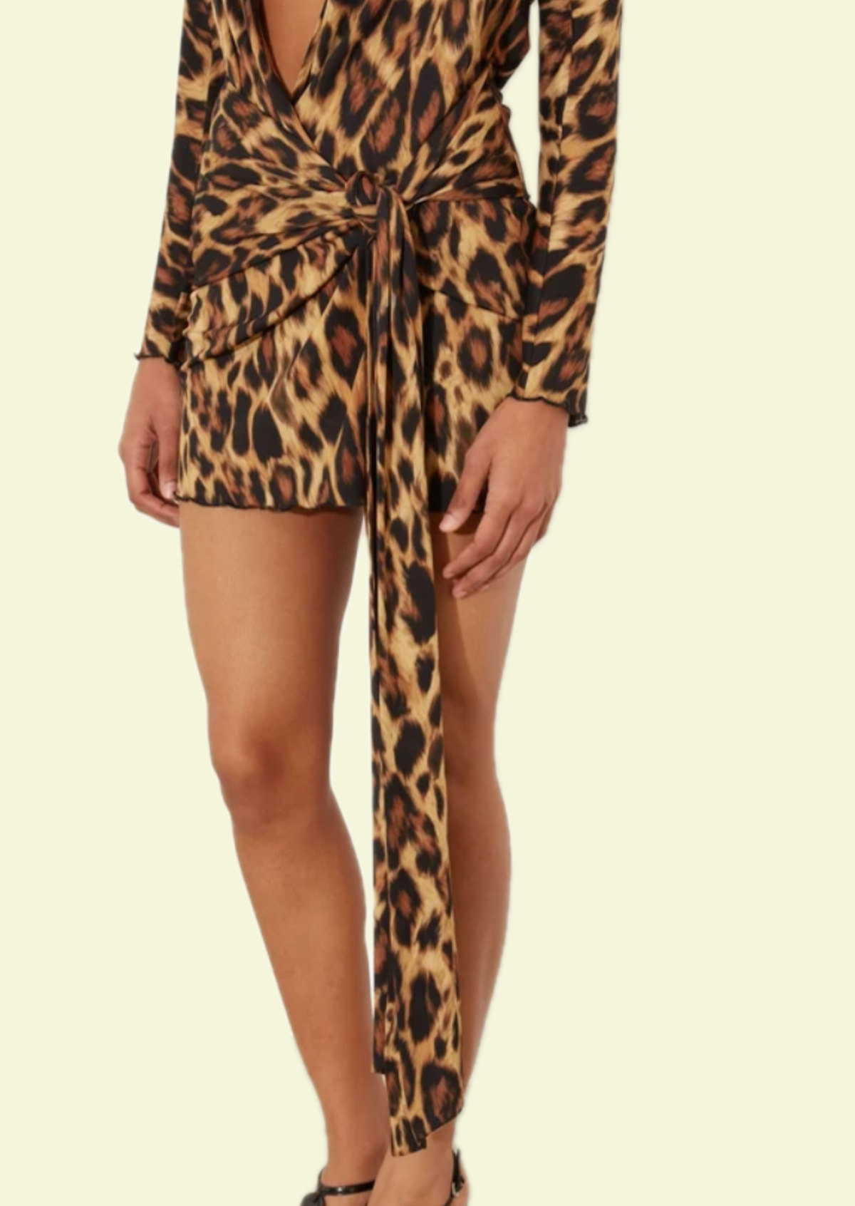 Wild Leopard Wrap Mini Dress - Pineloue