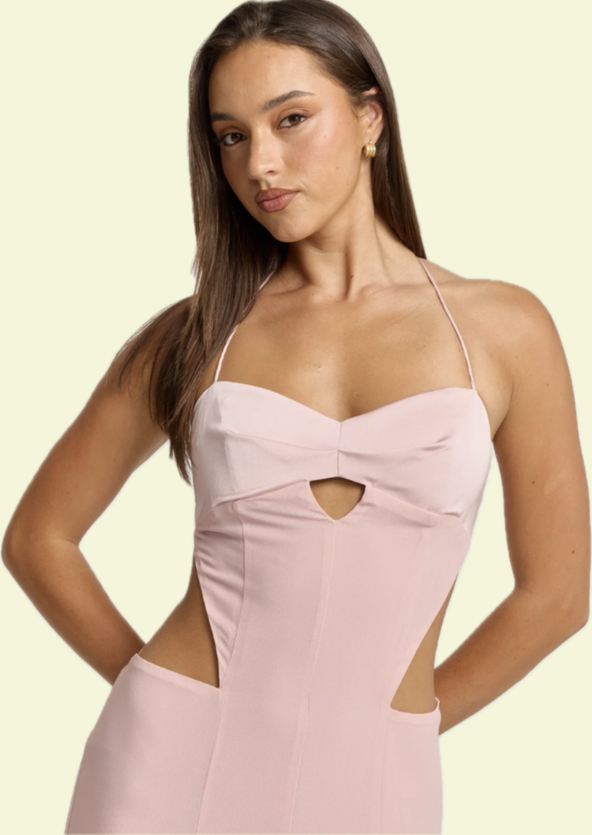 Blush Cut-Out Maxi Dress - Pineloue