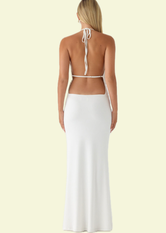 Pearl Halter Maxi Dress - Pineloue
