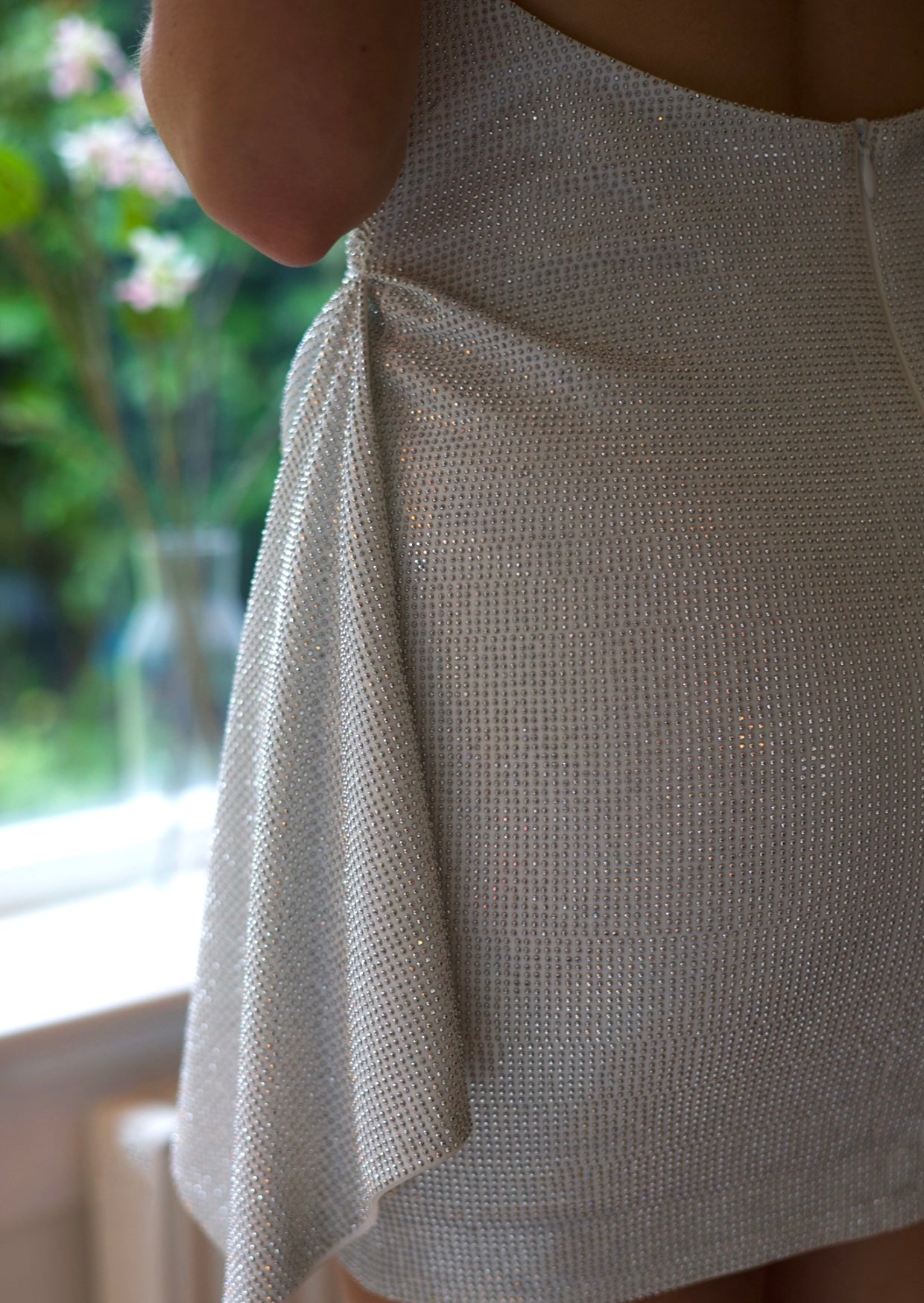 Silver Drape Mini Dress