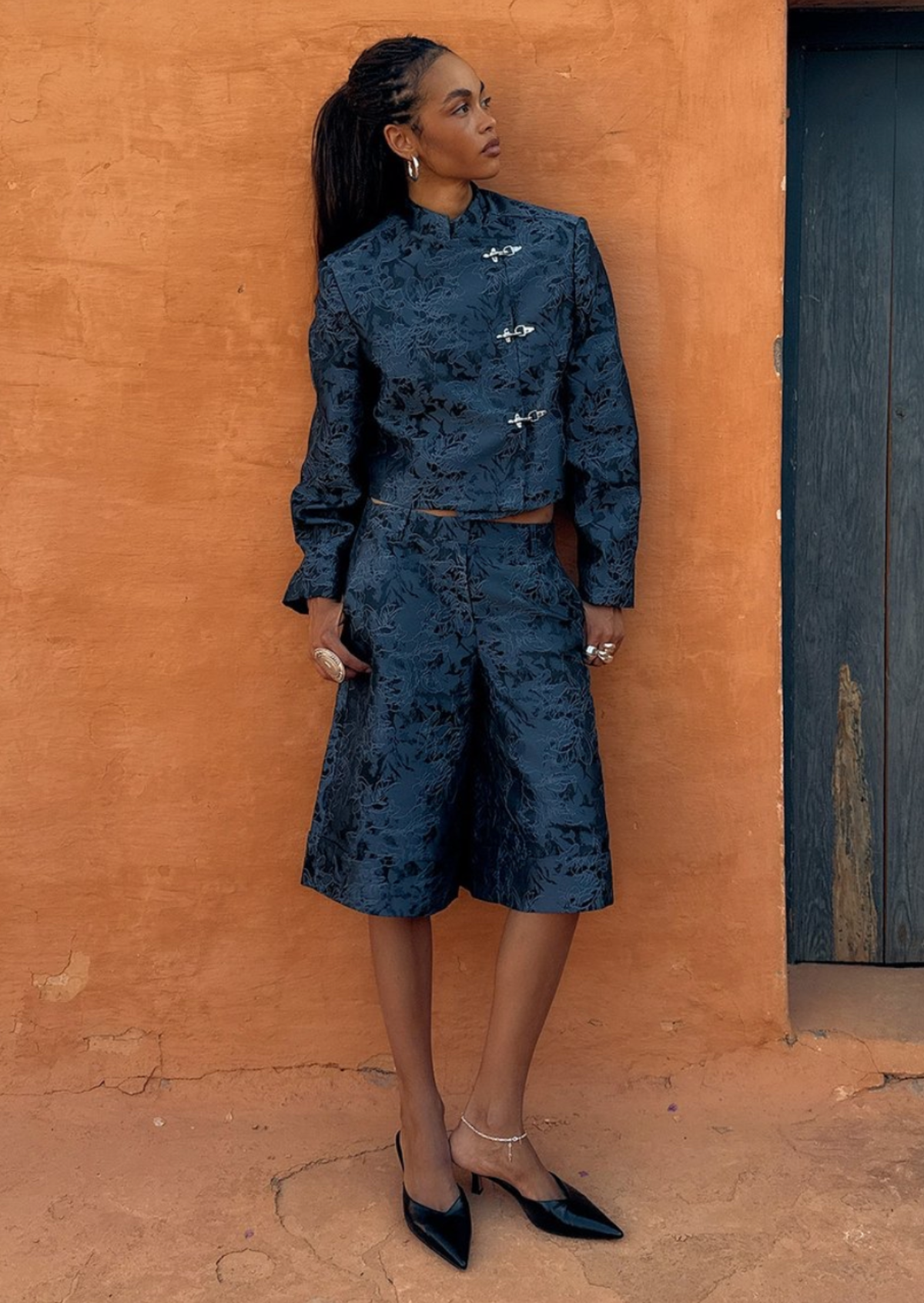 Jade Brocade Co-ord Set - Pineloue