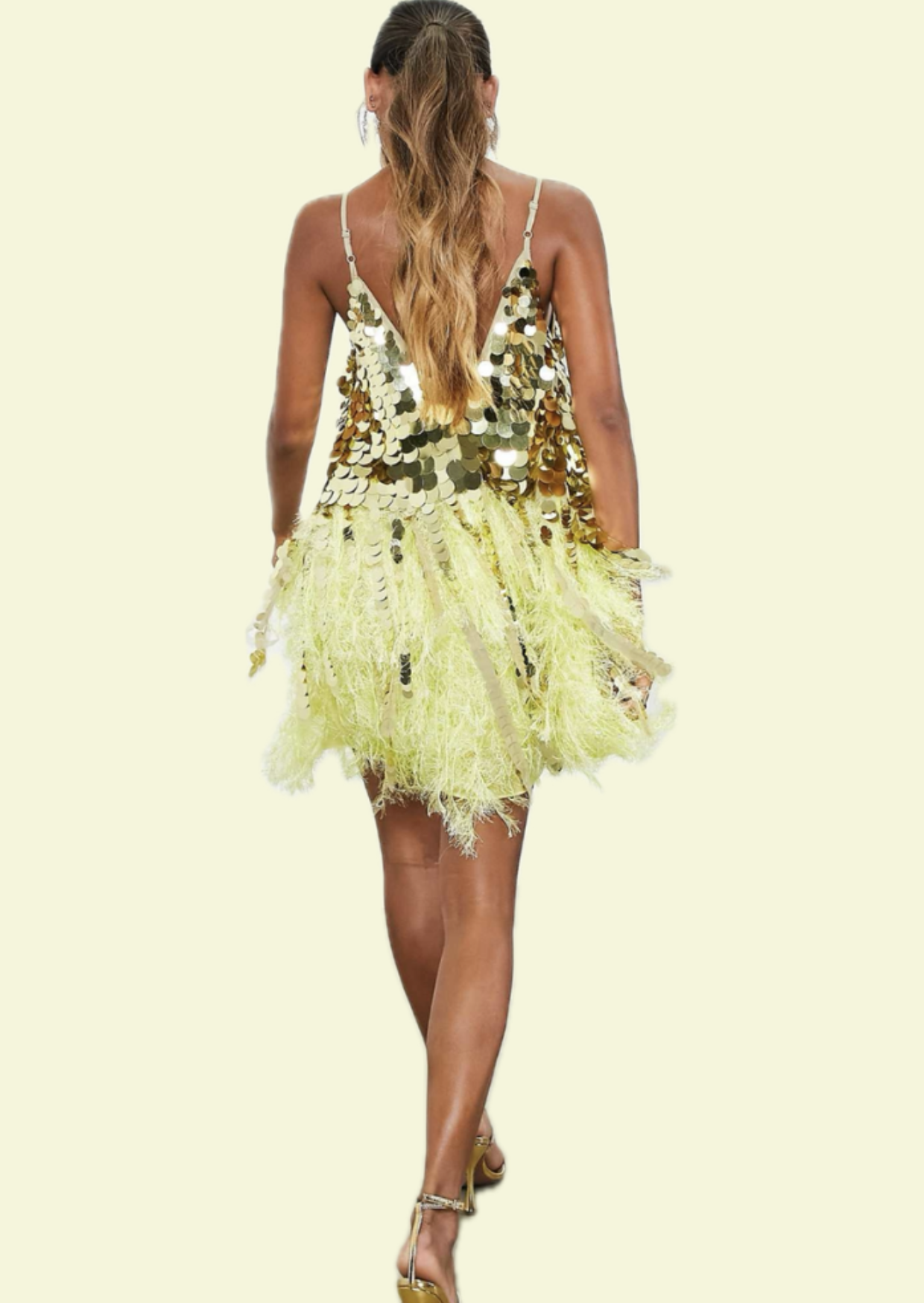 Lumière Fringe Sequin Mini Dress - Pineloue