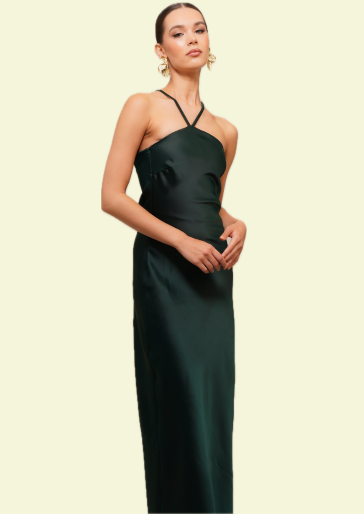 Emerald Halter Maxi Dress - Pineloue