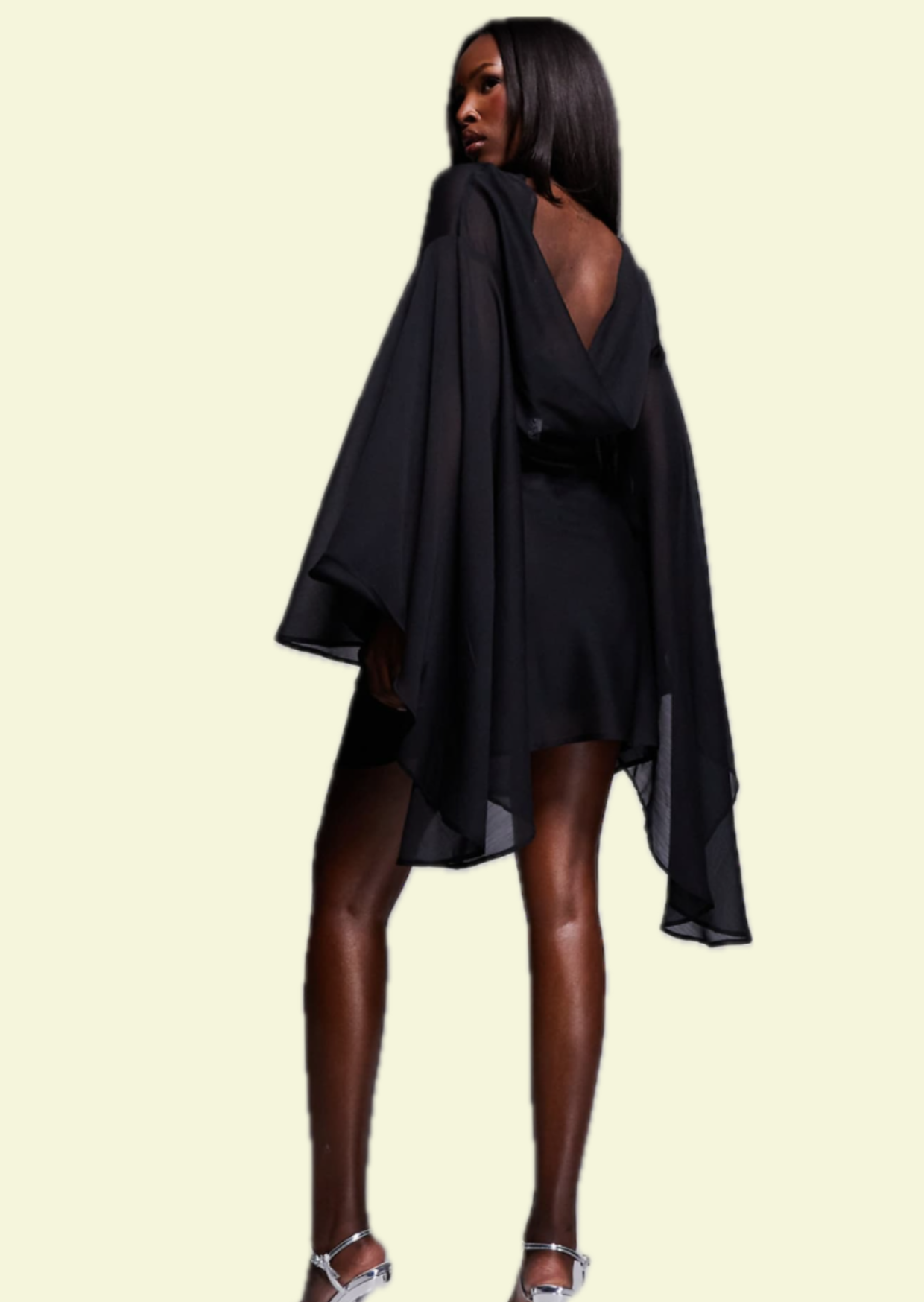 Black Butterfly Mini Dress - Pineloue