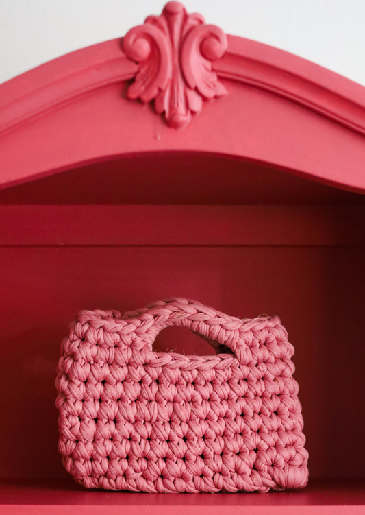 Pink Crochet Box Clutch