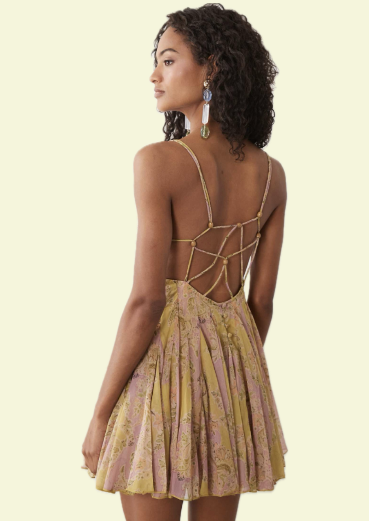 Golden Bloom Bustier Mini Dress - Pineloue