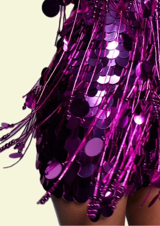 Berry Sequin Mini Dress