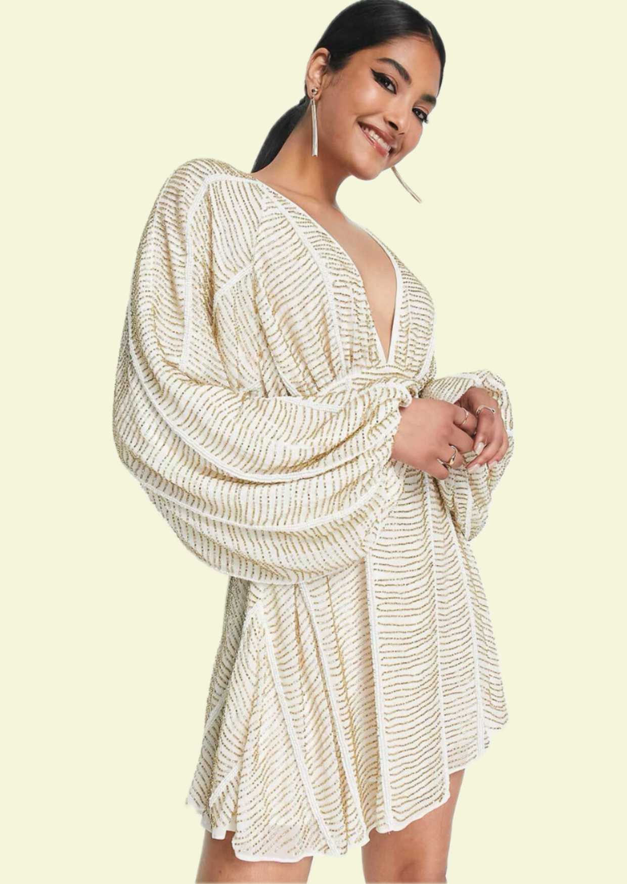 Golden Serenity Mini Dress