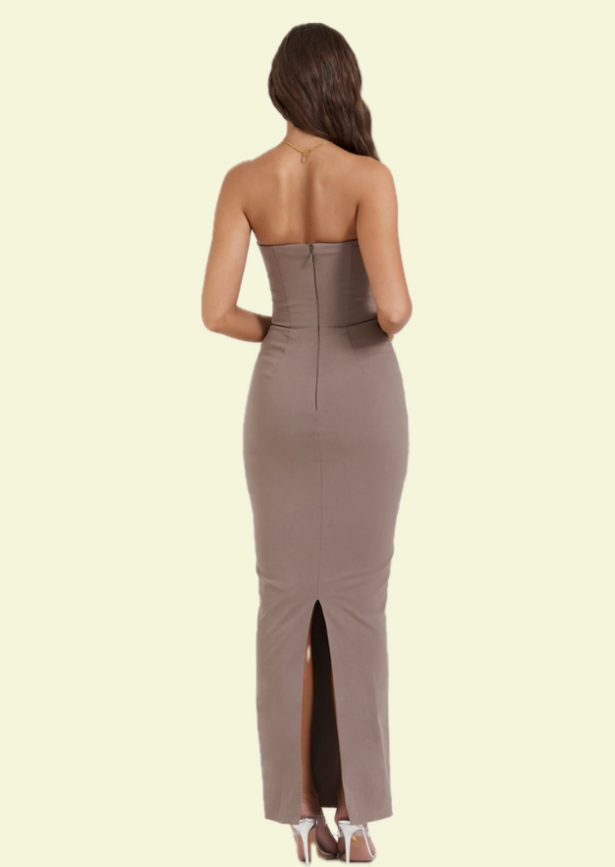 Mocha Strapless Maxi Dress