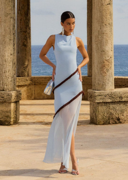 Lightblue Elegance Maxi Dress - Pineloue
