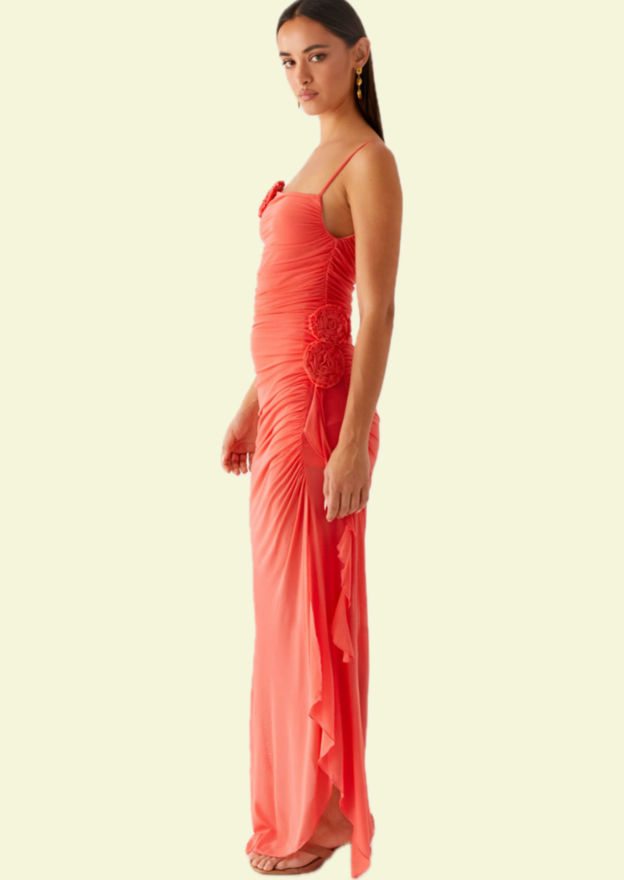 Coral Bloom Maxi Dress - Pineloue