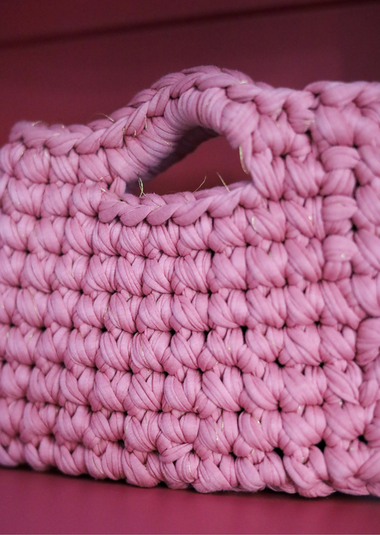 Pink Crochet Box Clutch